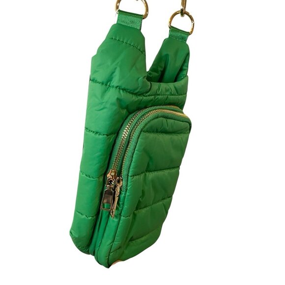 WanderFull HydroBag Green Puffer Crossbody Water Bottle Bag Carrier Sling NEW - Picture 2 of 9
